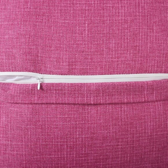 Pink Linen Throw Pillow Covers 18x18 2 Square with 3 Buttons Modern Farmhouse - Picture 3 of 6